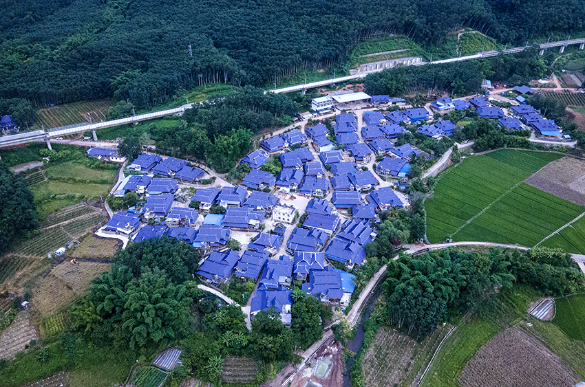 磨憨鎮(zhèn)曼莊村大龍哈小組現(xiàn)代化邊境幸福村新貌。人民網(wǎng)記者 符皓攝